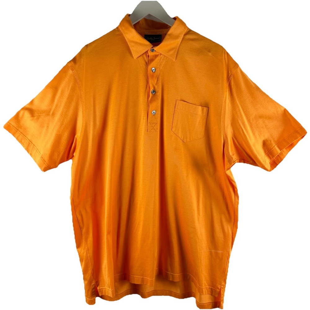 Bobby Jones Polo Golf Shirt Mens XXL Made In Italy Orange 100% Cotton
